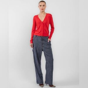 NWT SANDRO FERRONE Begero Cardigan in Coral Pink Size S/M